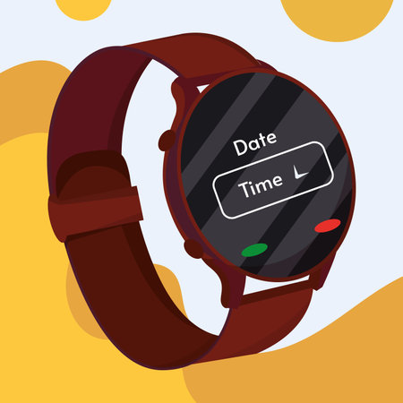 Isolated colored smartwatch with touchscreen Vectorのイラスト素材