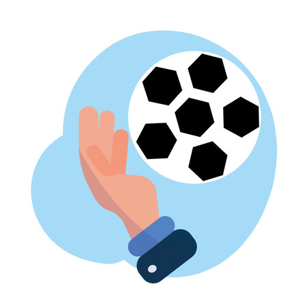 Isolated soccer goalkeeper hand and ball icon Vectorのイラスト素材
