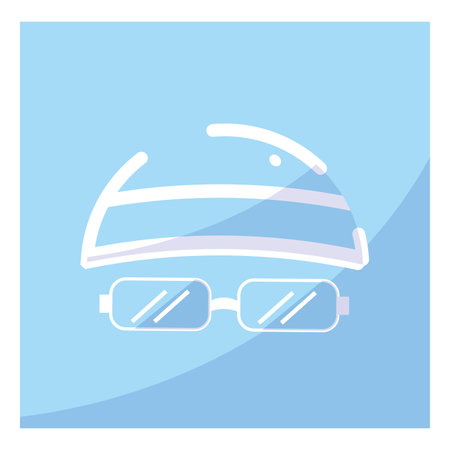 Isolated swimming hat and glasses icon Vectorのイラスト素材