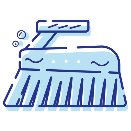 Isolated blue brush cleanliness icon Vectorのイラスト素材