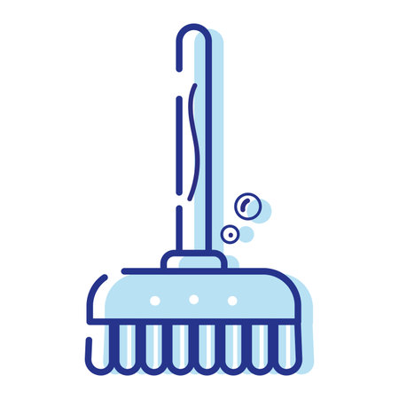 Isolated blue broom cleanliness icon Vectorのイラスト素材