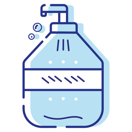 Isolated blue liquid soap dispenser Cleanliness icon Vectorのイラスト素材