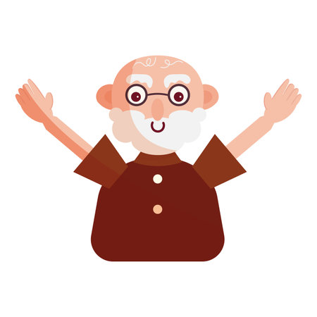 Isolated happy grandfather character cartoon Vectorのイラスト素材