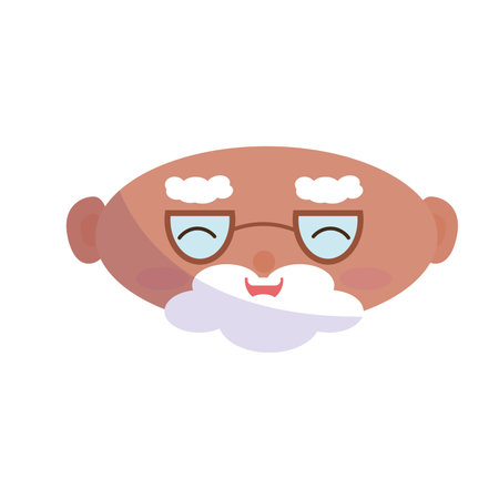 Isolated happy grandfather cartoon avatar Vectorのイラスト素材