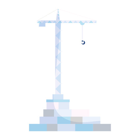 Isolated colored construction crane icon Flat design Vectorのイラスト素材