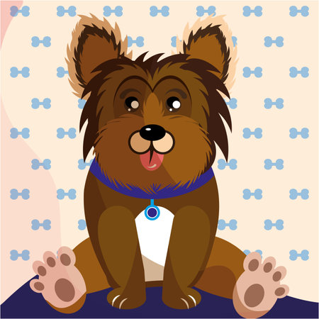 Isolated cute hairy dog cartoon character Vectorのイラスト素材