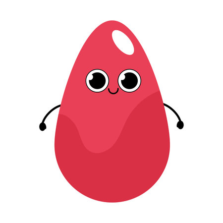 Isolated cute happy blood drop character Vectorのイラスト素材