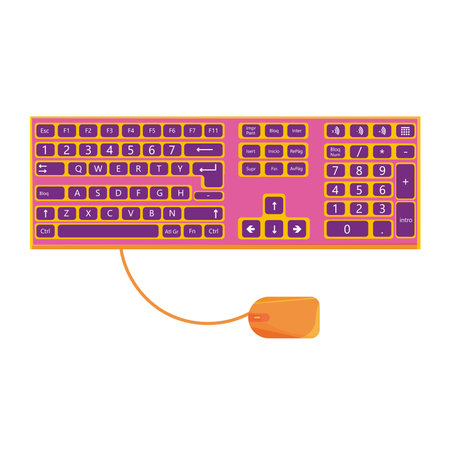 Isolated pink computer keyboard icon Vectorのイラスト素材