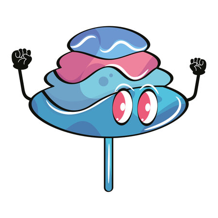 Isolated cute cotton candy cartoon character Vectorのイラスト素材