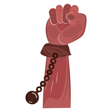 Isolated sketch of a hand protesting with handcuffs Vectorのイラスト素材