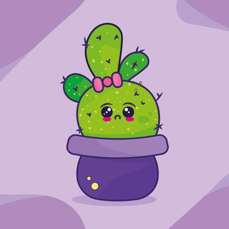 Isolated cute cactus cartoon character Vectorのイラスト素材
