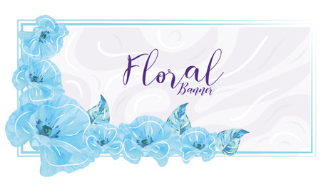 Isolated watercolored floral banner with text Vectorのイラスト素材