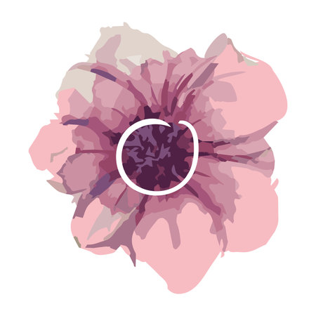 Isolated watercolor sketch of a flower Vectorのイラスト素材