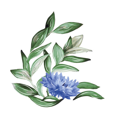 Isolated watercolor sketch of a flower Vectorのイラスト素材