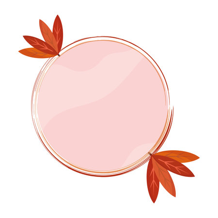 Isolated empty label with autumn leaves Vectorのイラスト素材
