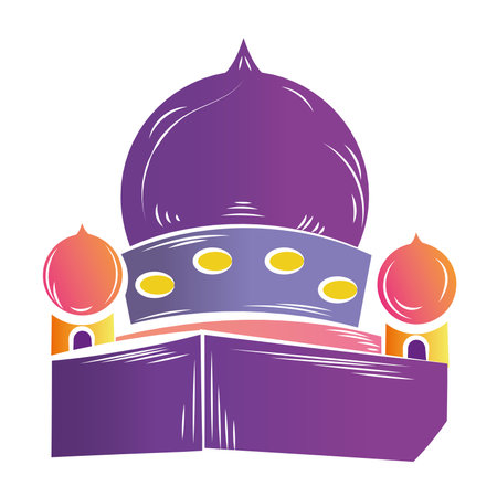 Isolated colored sketch of an arab mosque Vectorのイラスト素材