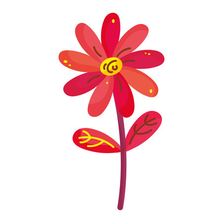 Isolated sketch of a colored flower icon Vectorのイラスト素材