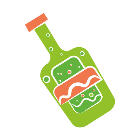 Isolated tequila bottle icon Flat design Vectorのイラスト素材