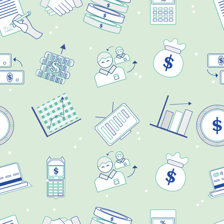 Seamless pattern background with business finance icons Vectorのイラスト素材