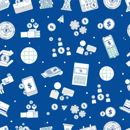 Seamless pattern background with business finance icons Vectorのイラスト素材