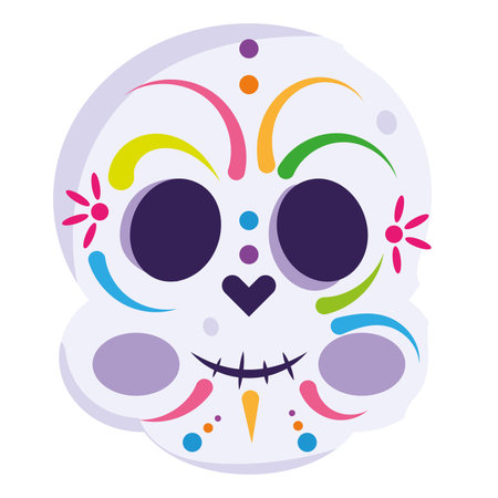 Isolated cute traditional mexican skull Vectorのイラスト素材