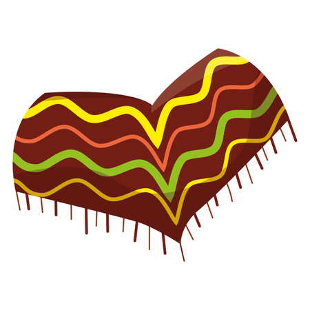 Isolated traditional mexican poncho sketch icon Vectorのイラスト素材