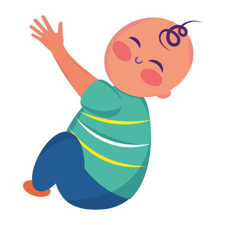 Isolated toddler cartoon with a smile Vectorのイラスト素材