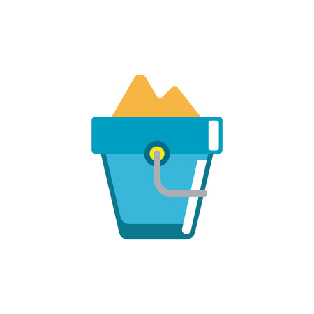 Isolated colored sand bucket toy icon Flat design Vectorのイラスト素材