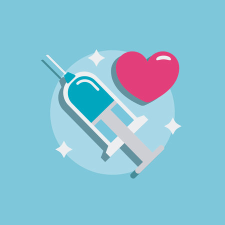 Syringe and heart icon. Vectorのイラスト素材