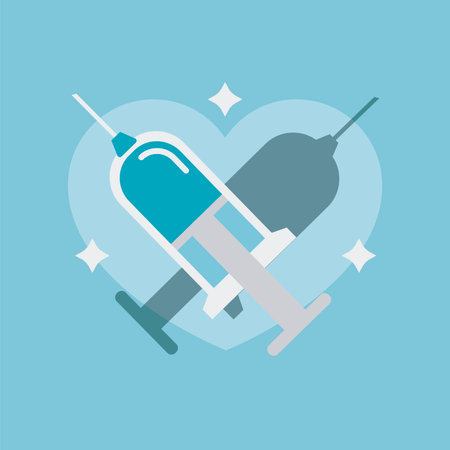 Crossed syringes heart icon. Vectorのイラスト素材