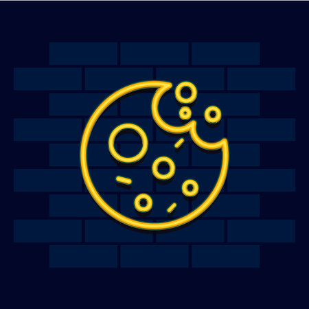 Cookie neon sign outline. Vectorのイラスト素材