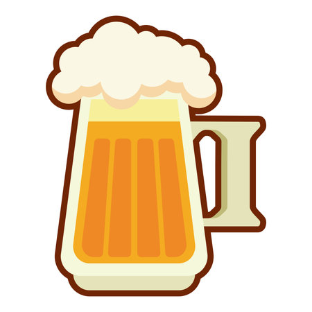 Foamy beer glass mug. Vectorのイラスト素材