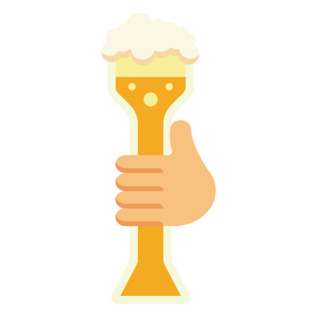 Holding foamy beer glass. Vectorのイラスト素材