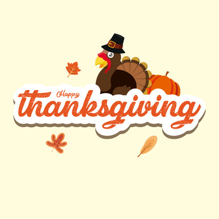Happy thanksgiving turkey pumpkin. Vectorのイラスト素材