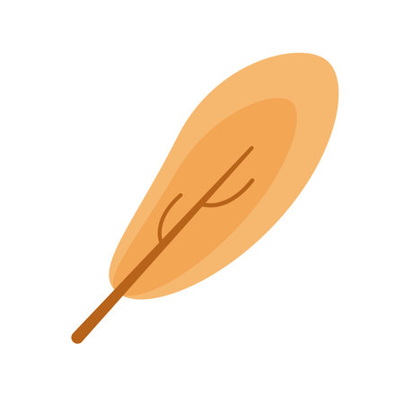 Golden yellow oval leaf shape. Vectorのイラスト素材