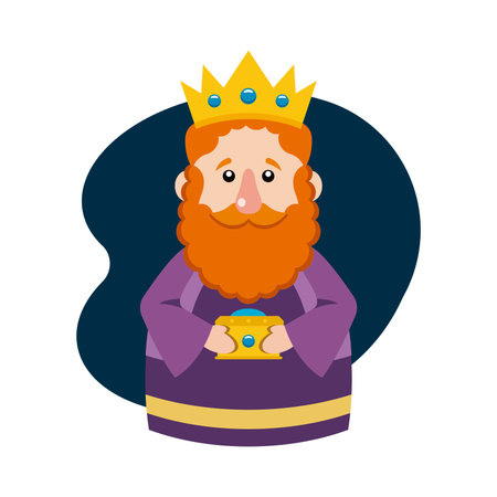King with orange beard crown. Vectorのイラスト素材