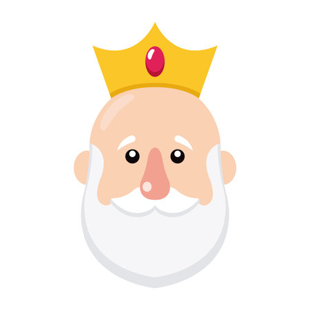 Wise king face with crown. Vectorのイラスト素材