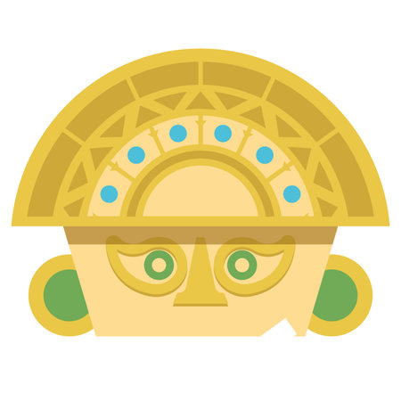 Ancient Aztec mask design. Vector
