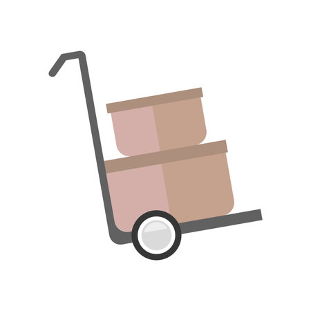 Hand truck with parcels. Vectorのイラスト素材