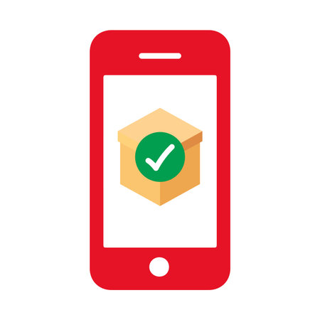 Mobile box check icon. Vectorのイラスト素材