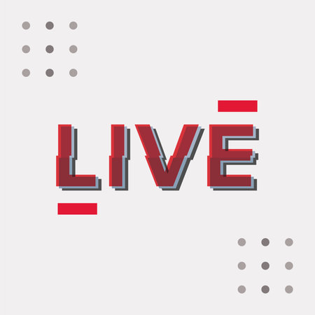 Red live text with dots. Vectorのイラスト素材