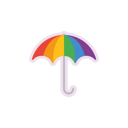 Rainbow umbrella with handle. Vectorのイラスト素材