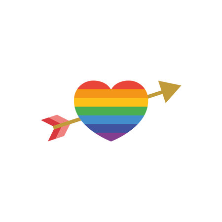 Rainbow heart with arrow. Vectorのイラスト素材
