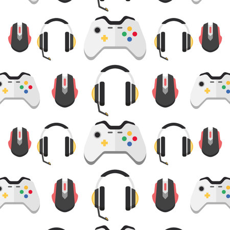 Gaming Equipment Pattern. Vectorのイラスト素材