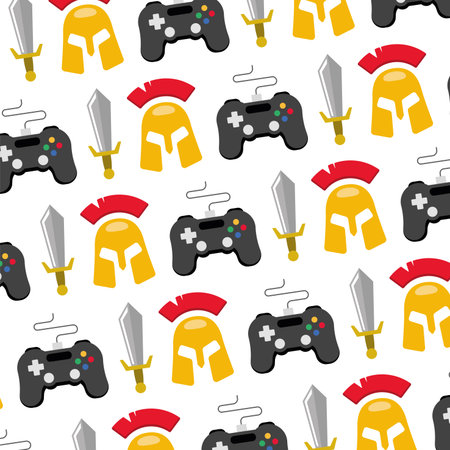 Gaming and Spartan Pattern. Vectorのイラスト素材