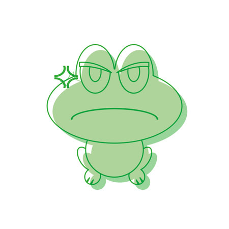 Angry frog cartoon face. Vectorのイラスト素材