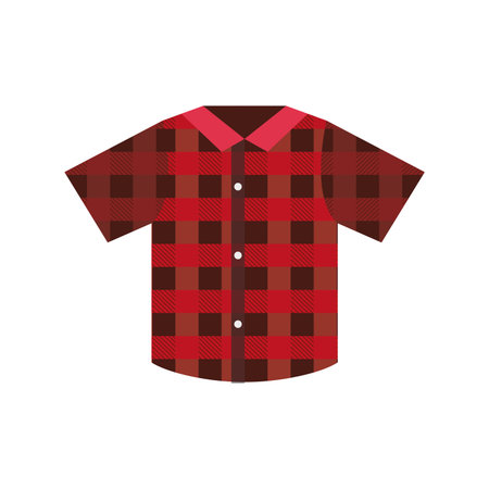 Red plaid flannel shirt. Vectorのイラスト素材
