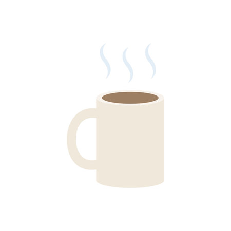 Beige coffee mug with steam. Vectorのイラスト素材