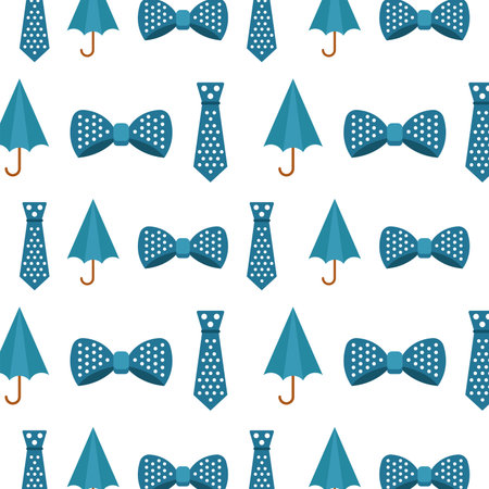 Blue formal accessories pattern. Vectorのイラスト素材