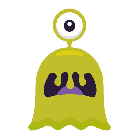 Yellow one eyed monster. Vectorのイラスト素材